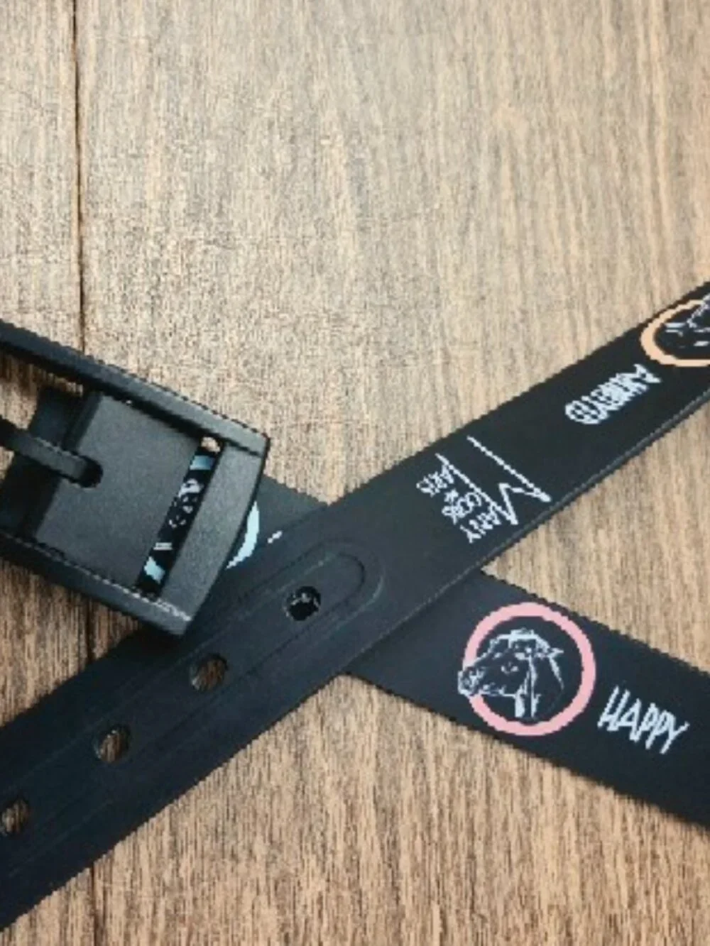 C4 Unisex Black Equestrian Belt w/Black Buckle & Many Moods of Arts Print - M/L